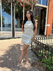 Mae Taupe Striped Knit Two Piece Set