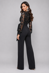 Eve Sequin Jumpsuit - Black
