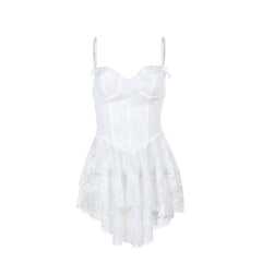 All About That Lace Ruffled Mini Dress