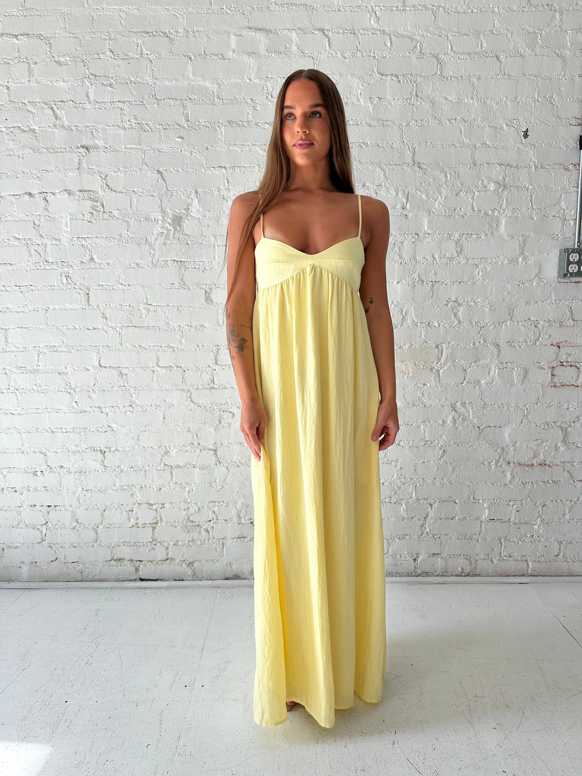 Olsen Sweetheart Maxi Dress- Yellow