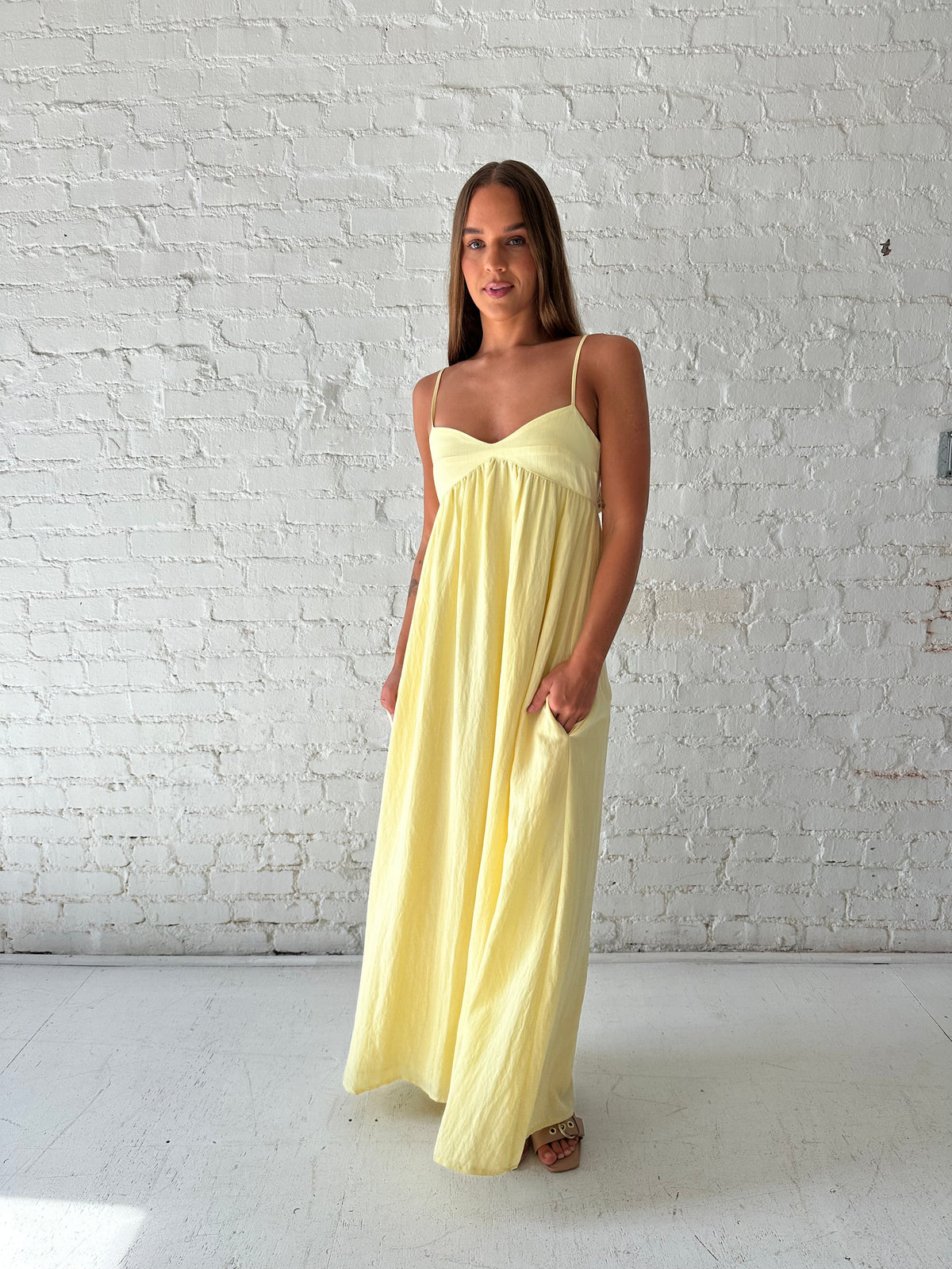 Olsen Sweetheart Maxi Dress- Yellow