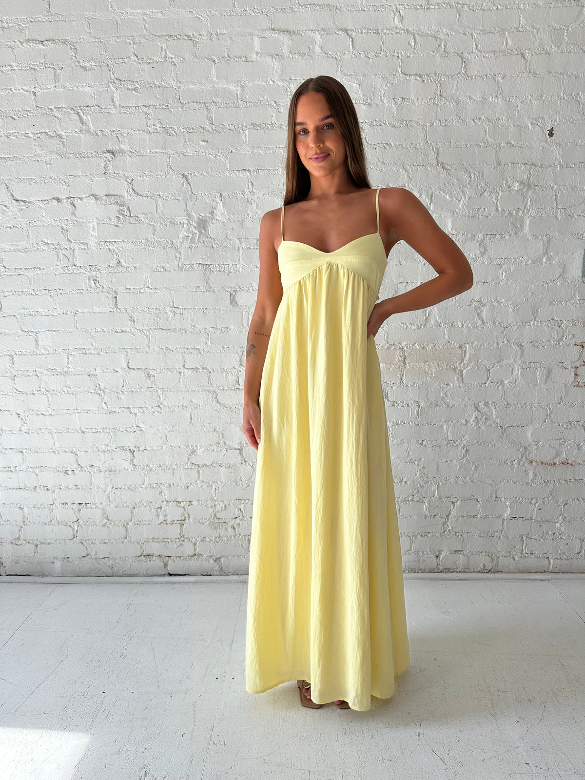 Olsen Sweetheart Maxi Dress- Yellow