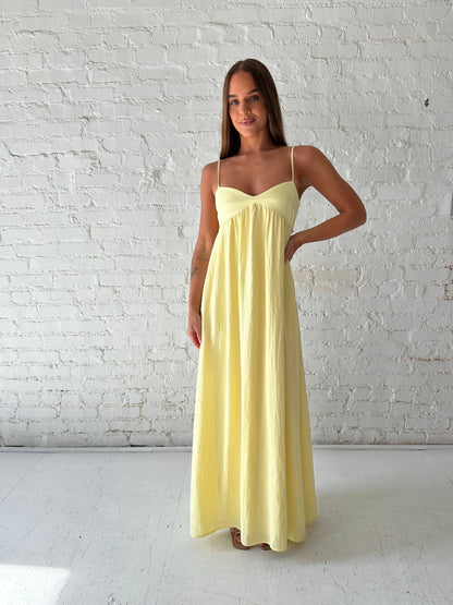 Olsen Sweetheart Maxi Dress- Yellow