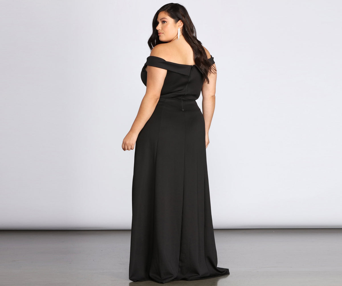 Plus Lucy Formal High Slit Dress
