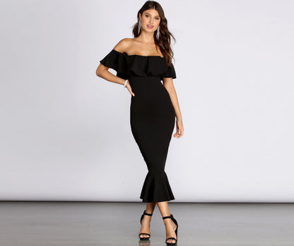 Ready And Ruffled Midi Dress