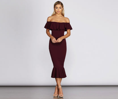 Ready And Ruffled Midi Dress