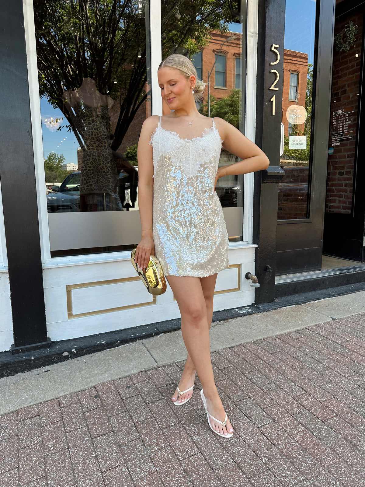 Reese Butter Yellow Sequin Lace Mini Dress