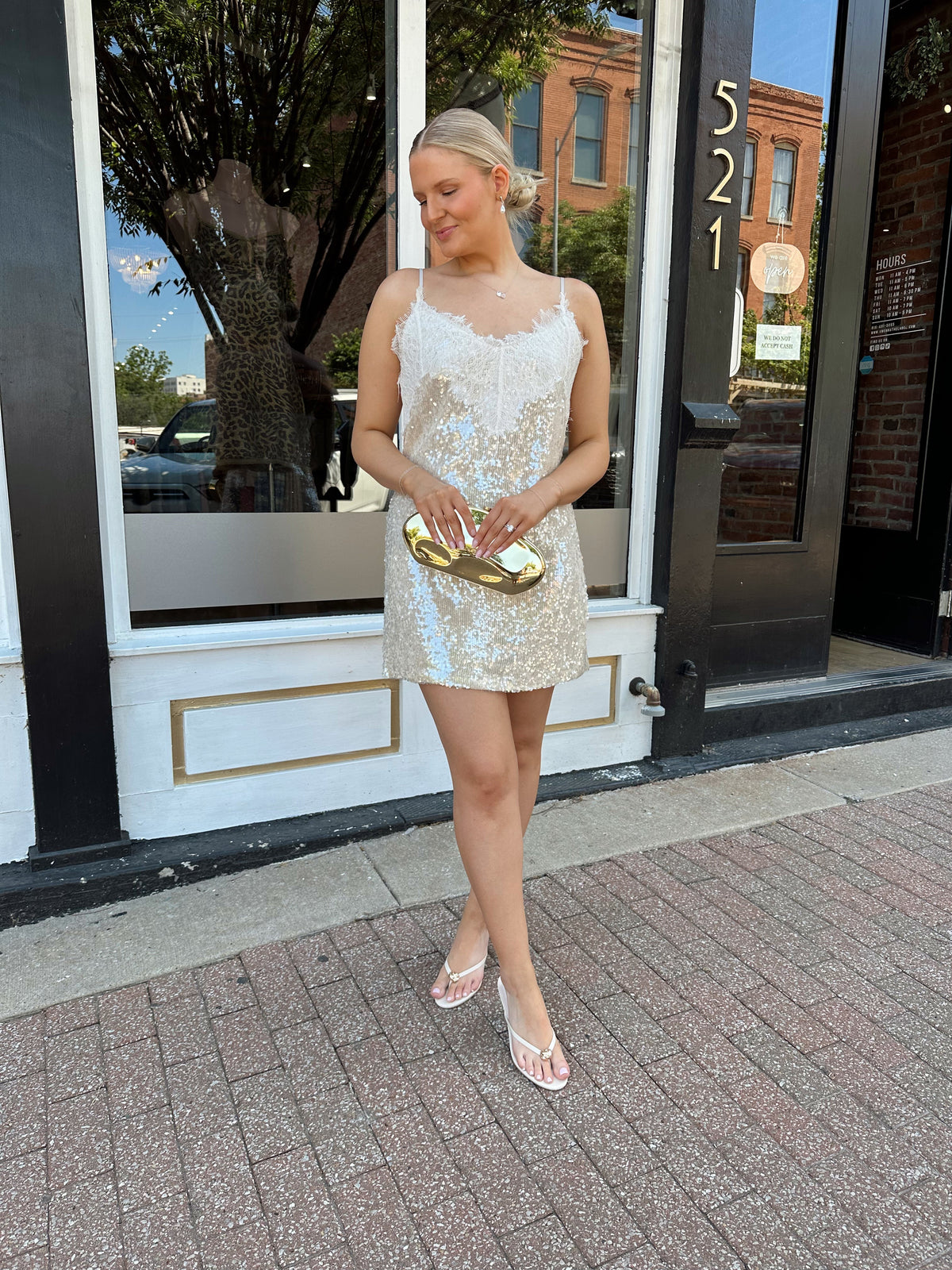 Reese Butter Yellow Sequin Lace Mini Dress