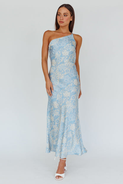 Eloah One-Shoulder Maxi Dress Blue Multi