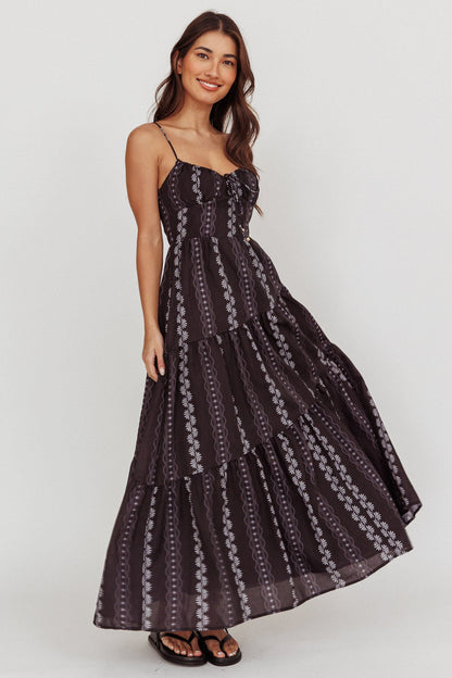 Doe Tied Bust Maxi Dress Black