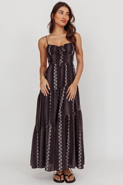 Doe Tied Bust Maxi Dress Black