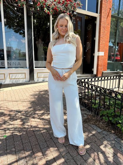 Selma Cream Two Piece Pant Set