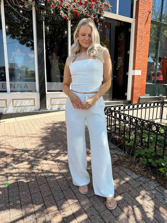 Selma Cream Two Piece Pant Set