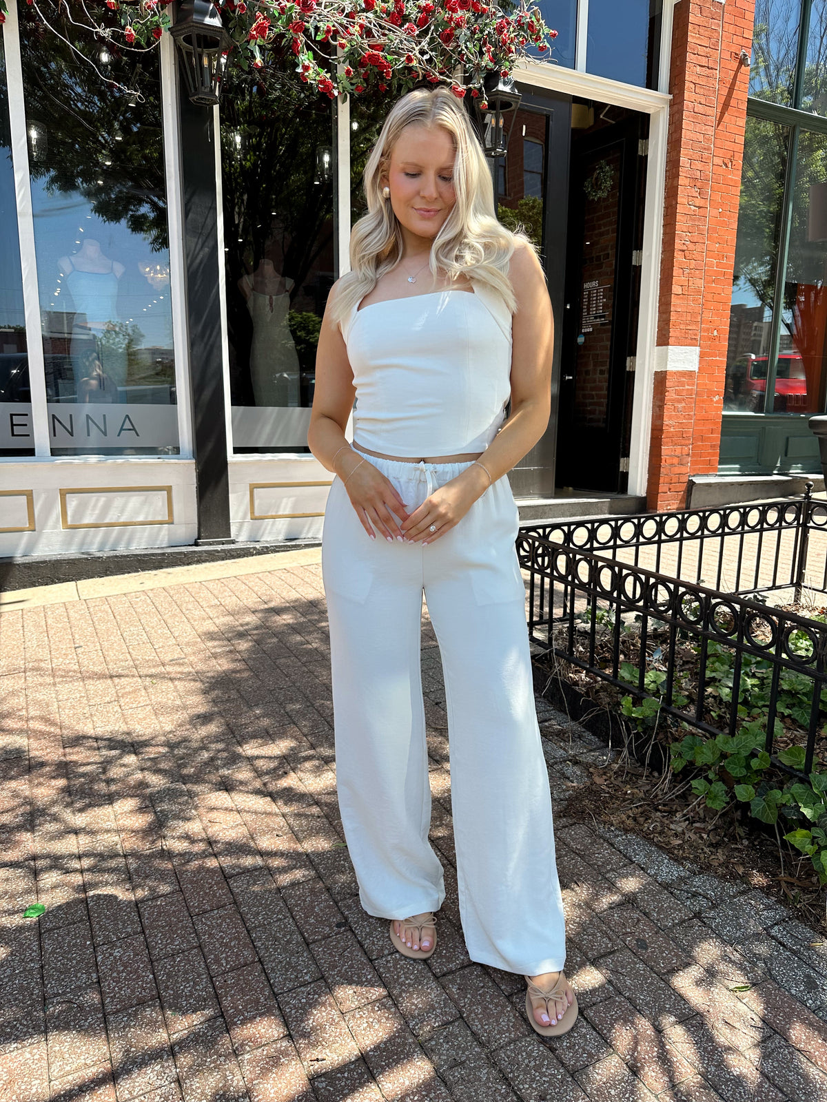 Selma Cream Two Piece Pant Set
