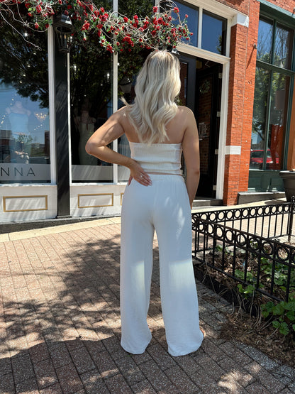 Selma Cream Two Piece Pant Set