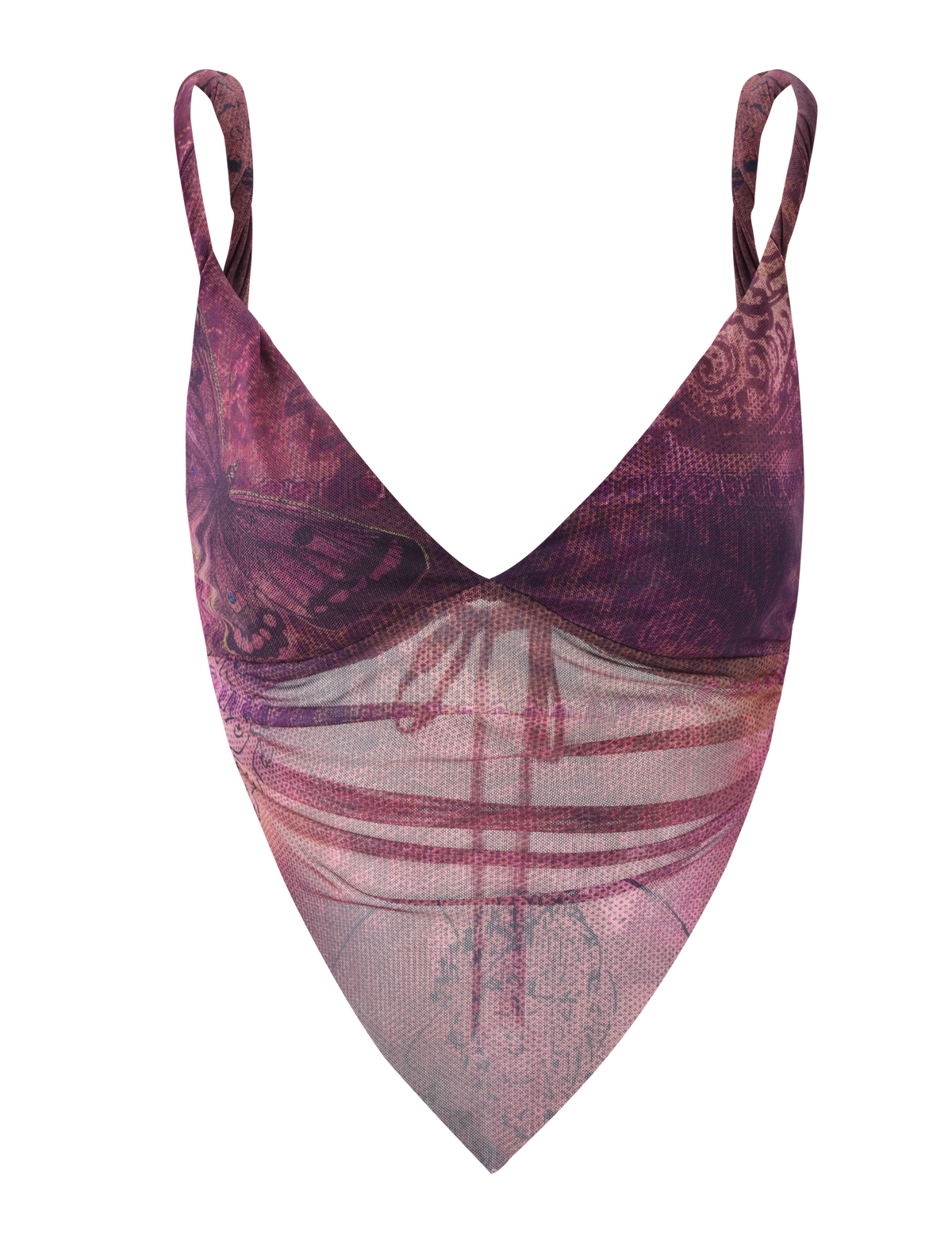THEO TOP - PLUM BUTTERFLY PAISLEY