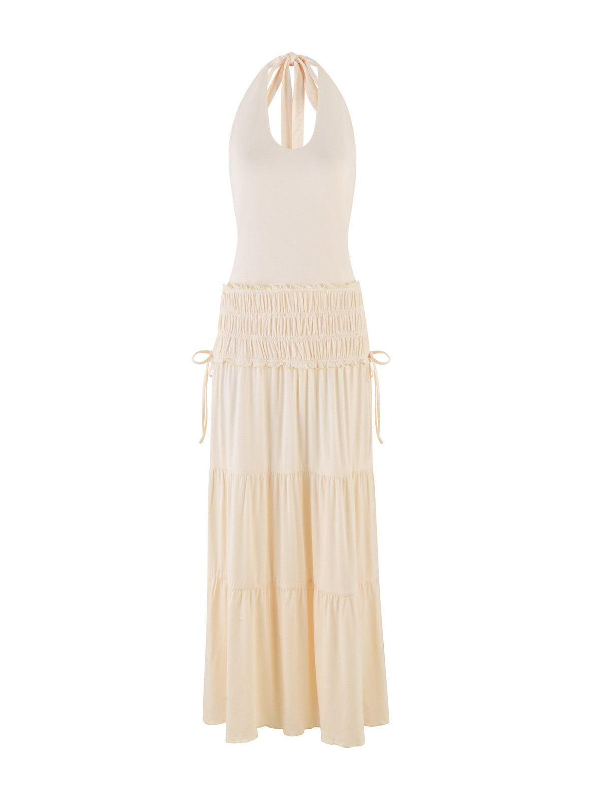 DENALI HALTER DRESS - NEUTRAL : BONE