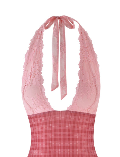 NAVIA DRESS - RED : RED CHECK