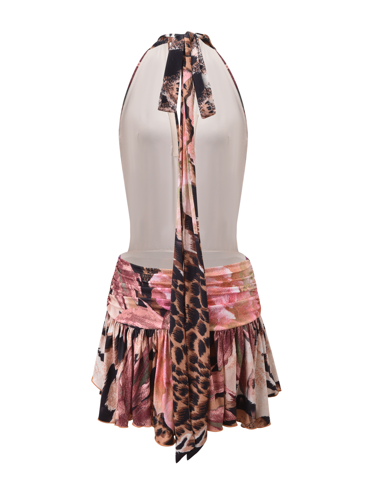 INDI HALTER SCARF DRESS - ANIMALIER FLORAL