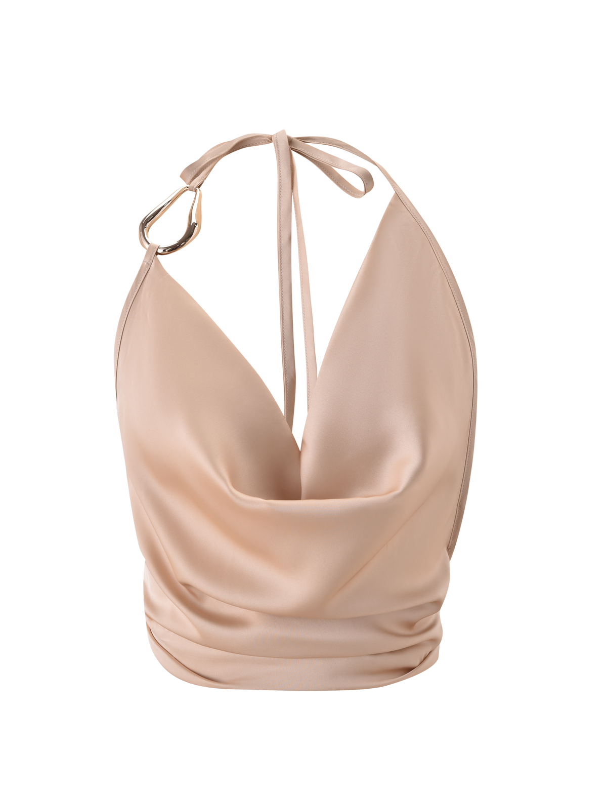 CYRENE SATIN COWL TOP - GOLD