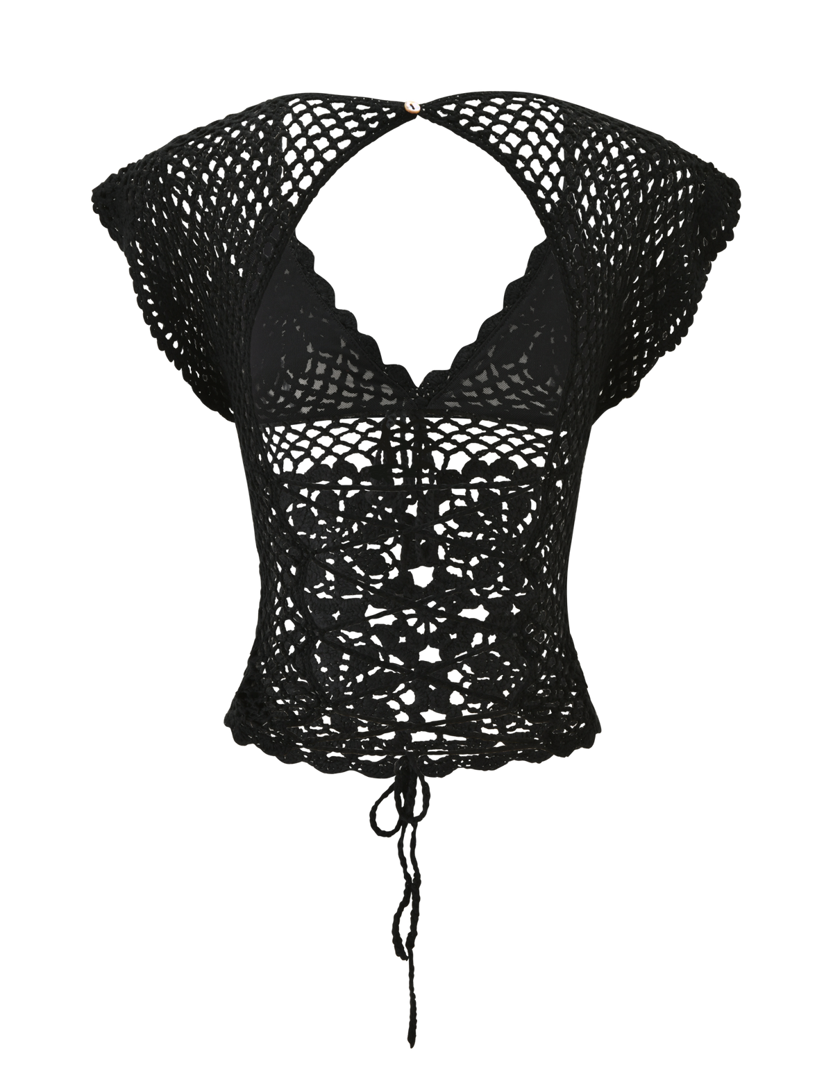 SASHA CROCHET TOP - BLACK