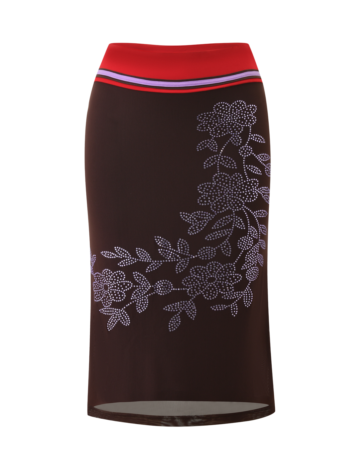 SERAH DIAMANTE MIDI SKIRT - CHOCOLATE