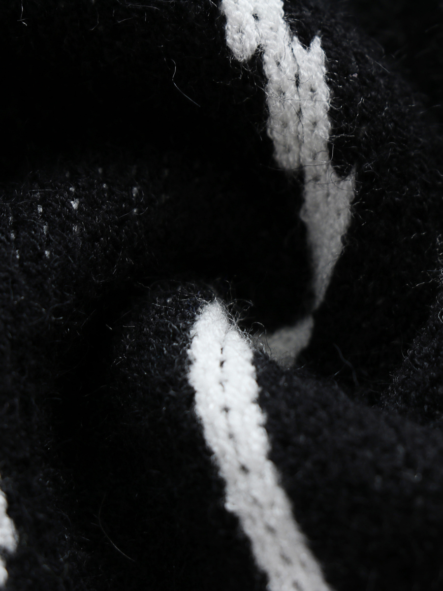 Smiley Polar Bear Knit Sweater Dress - Black