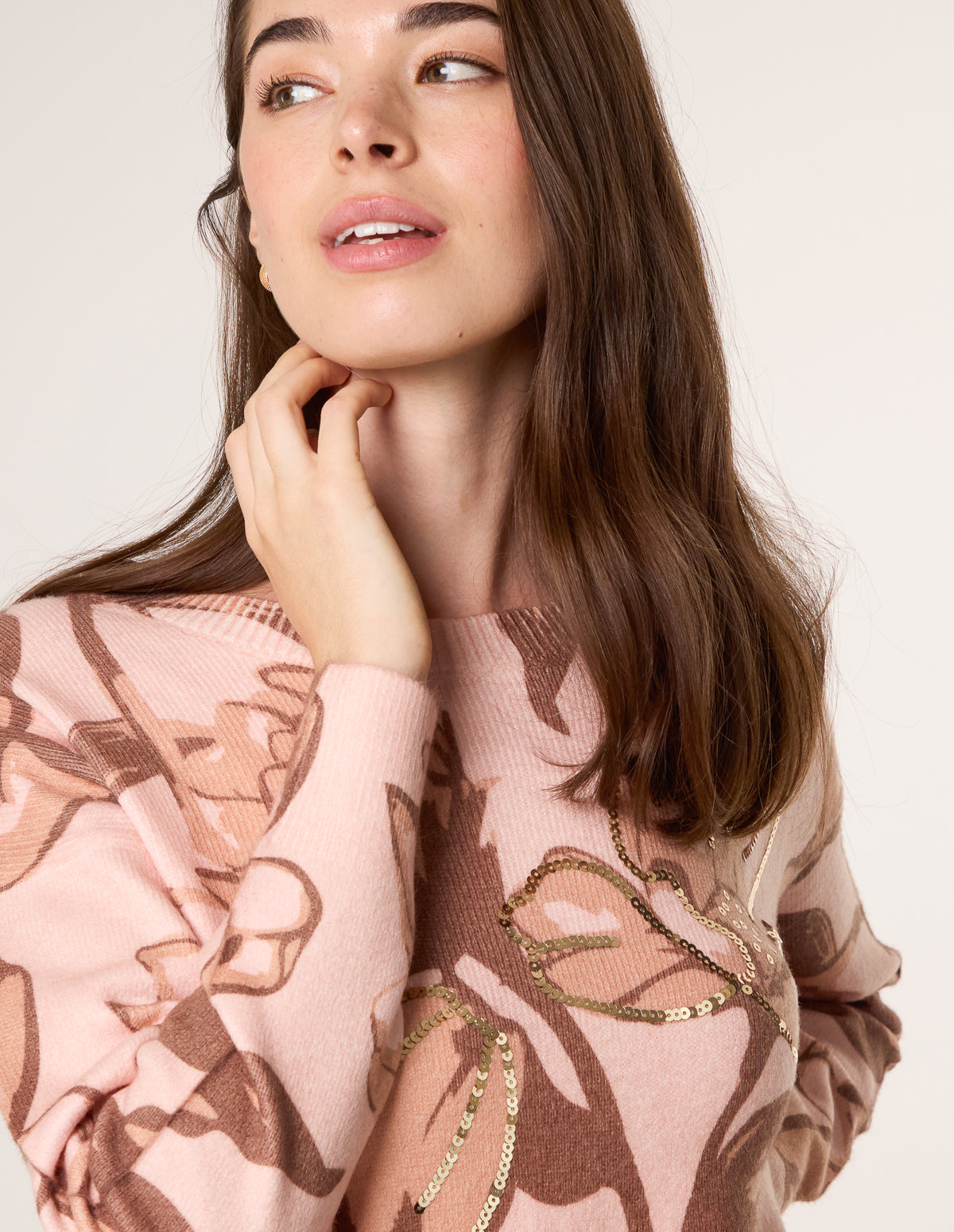 Flower Sequin Detailed Jumper