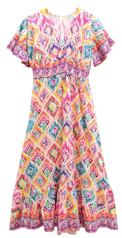 Tile Print Dress