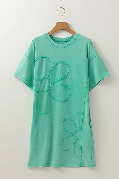 Round Neck Short Sleeve Tee Dress