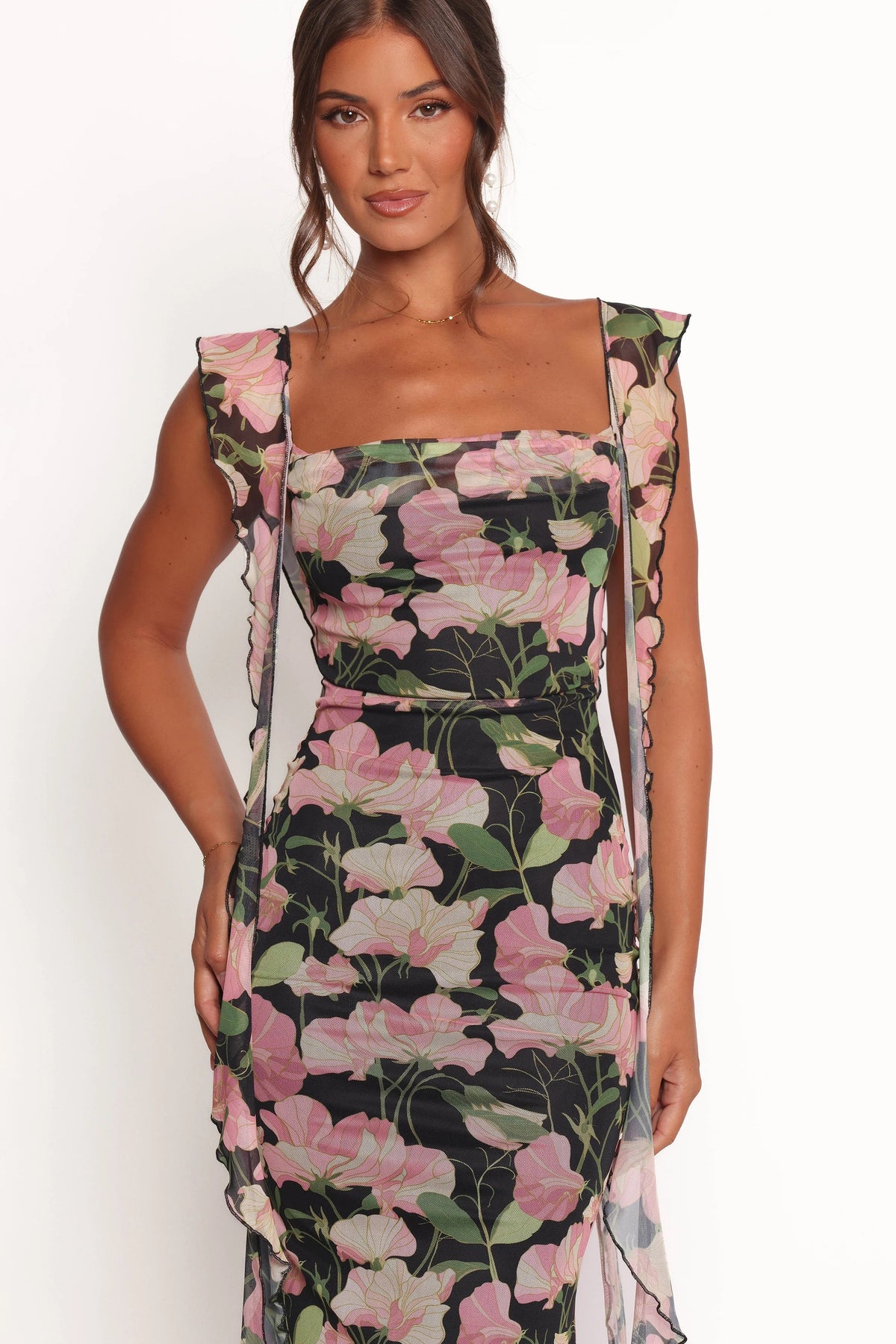 Chiara Maxi Dress - Black Floral
