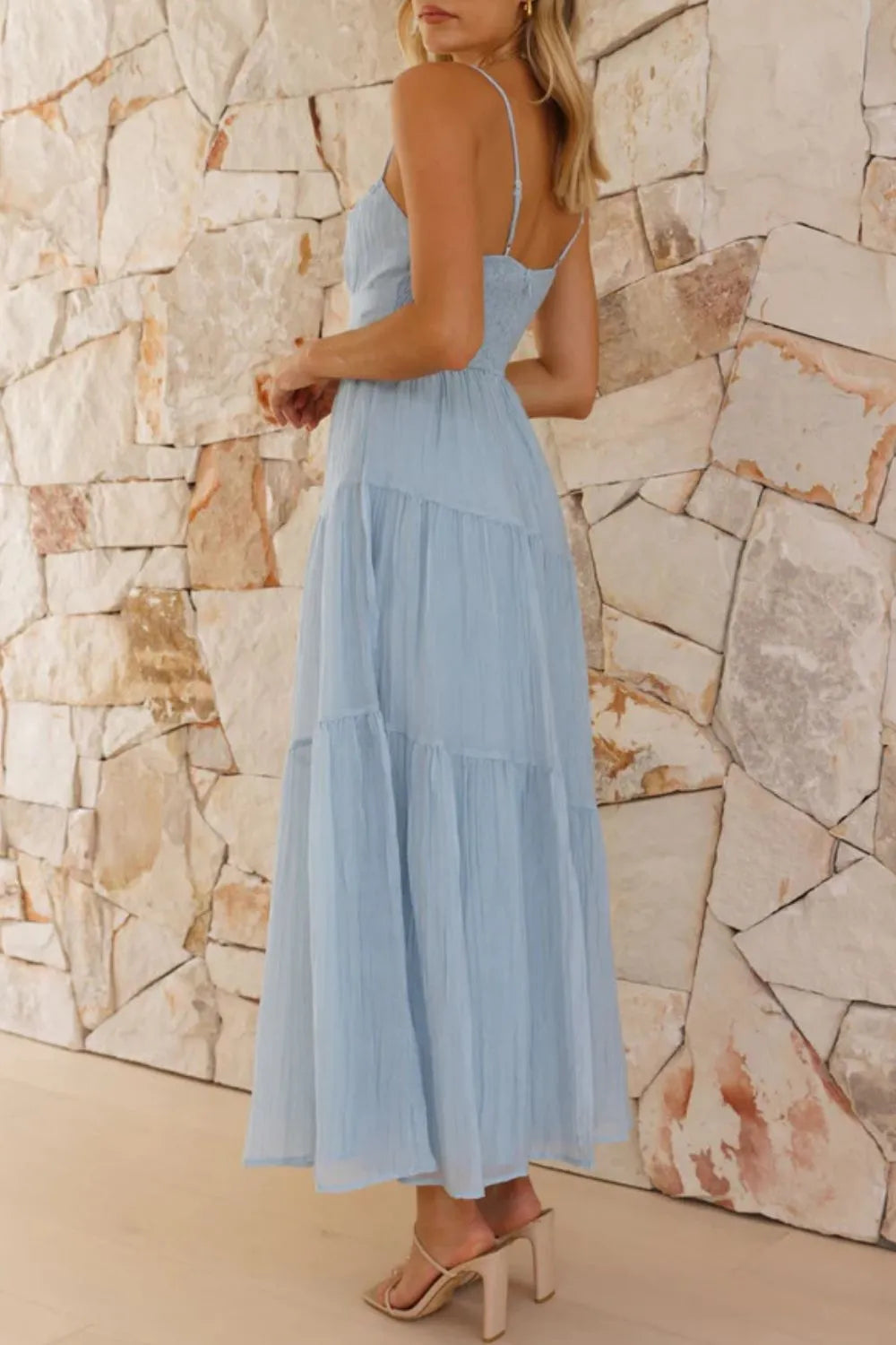Smocked Back Midi Cami Dress