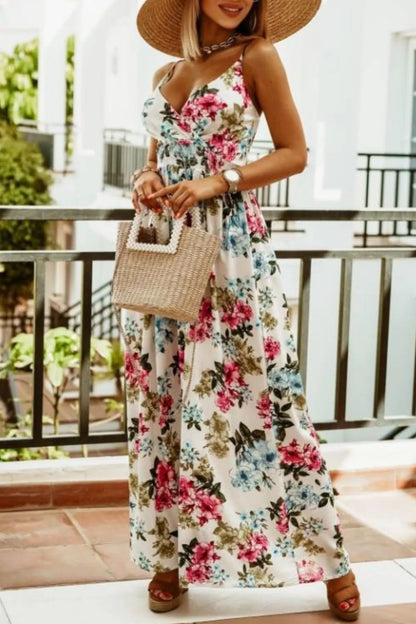 Printed Spaghetti Strap Maxi Dress