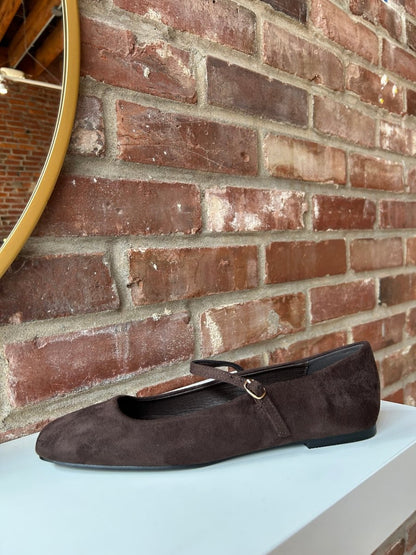 Addy Dark Brown Suede Ballet Flat