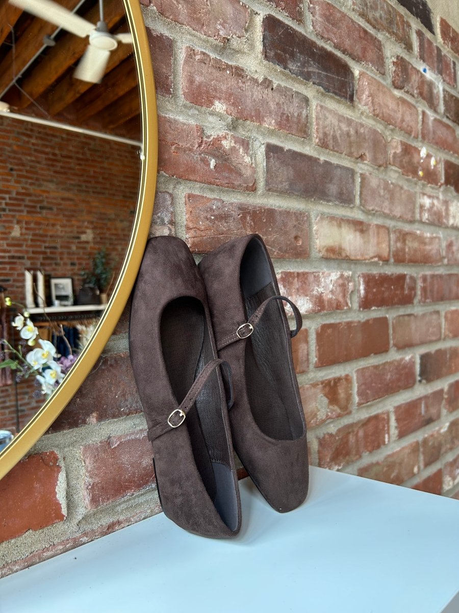 Addy Dark Brown Suede Ballet Flat
