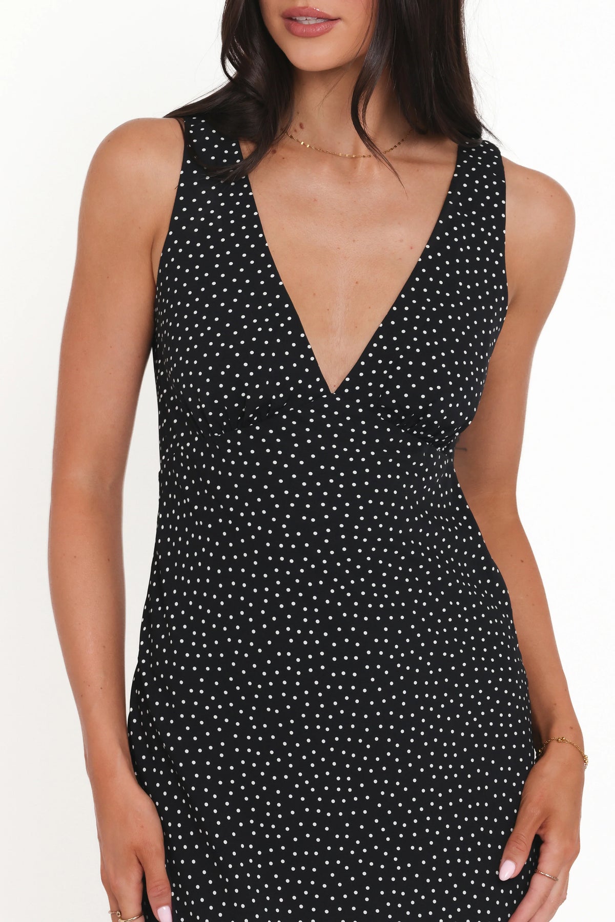 Mirae Maxi Dress - Black Polka Dot