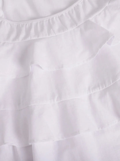 Ruffle Layered Tie Shoulder Cami Dress