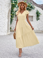 Joyful Tiered Maxi Dress - Aprciot