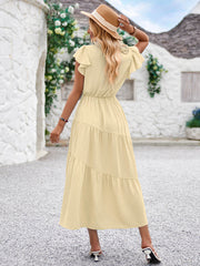 Joyful Tiered Maxi Dress - Aprciot
