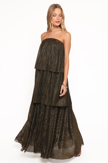Bloom Strapless Maxi Dress - Black