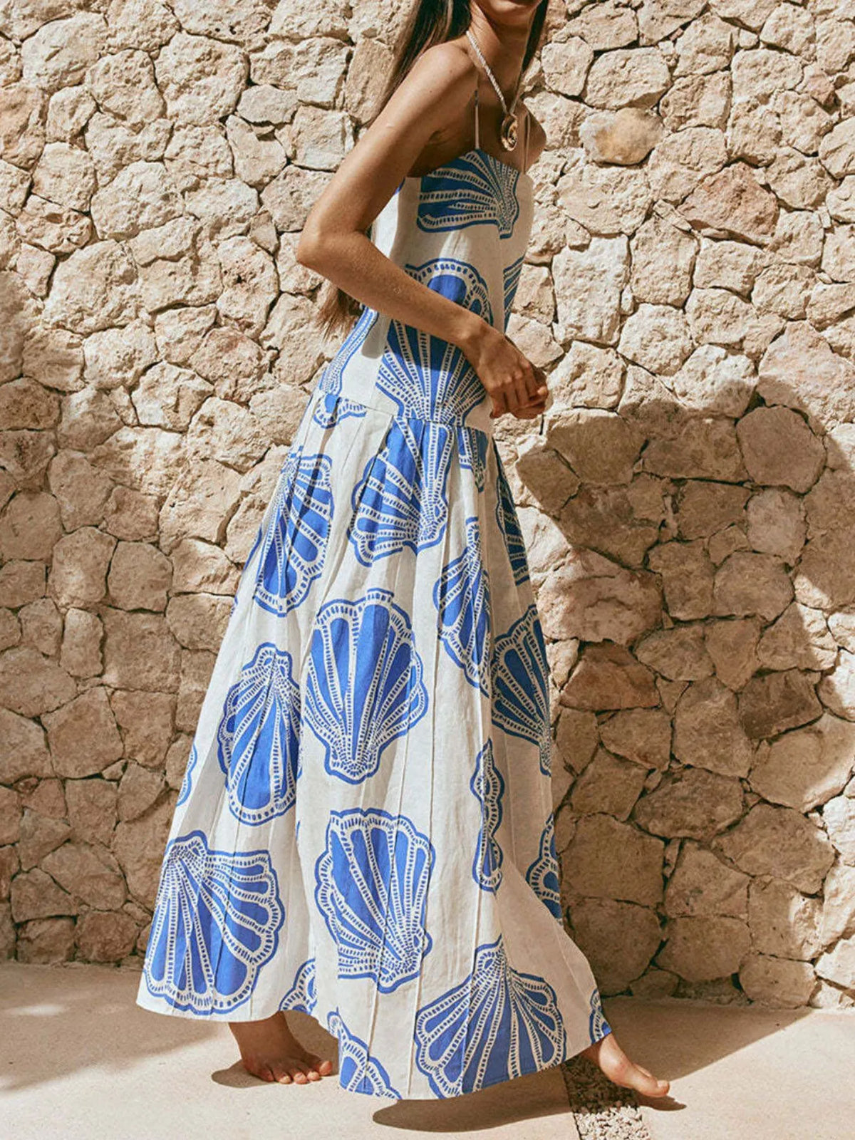 Seashell Print Maxi Cami Dress