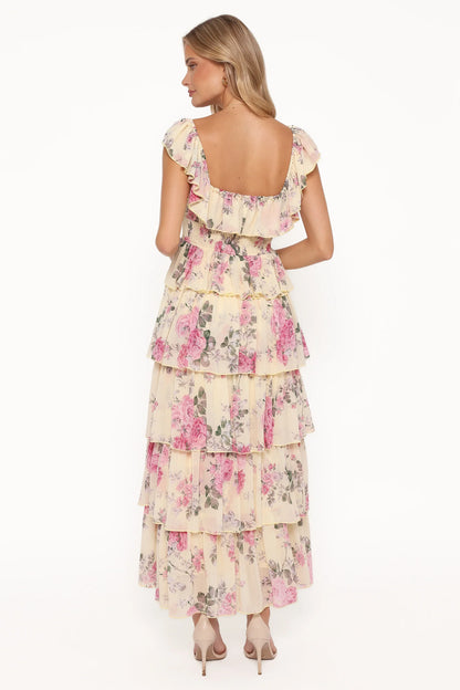 Belle Maxi Dress - Yellow Floral