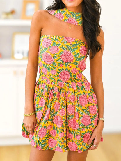 Printed Tube Mini Dress