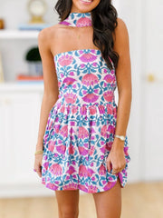 Printed Tube Mini Dress