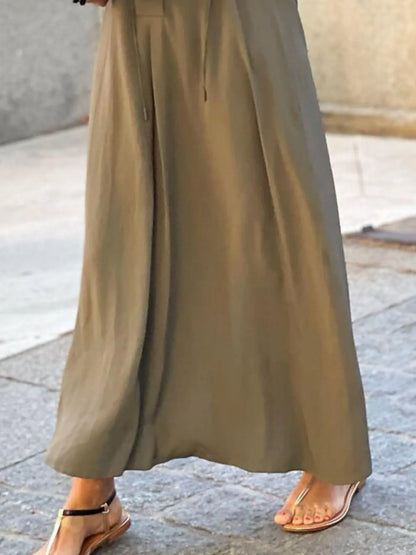 Full Size Solid Color Maxi Shirt Dress Plus Size