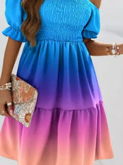 Off Shoulder Smocked Summer Dress