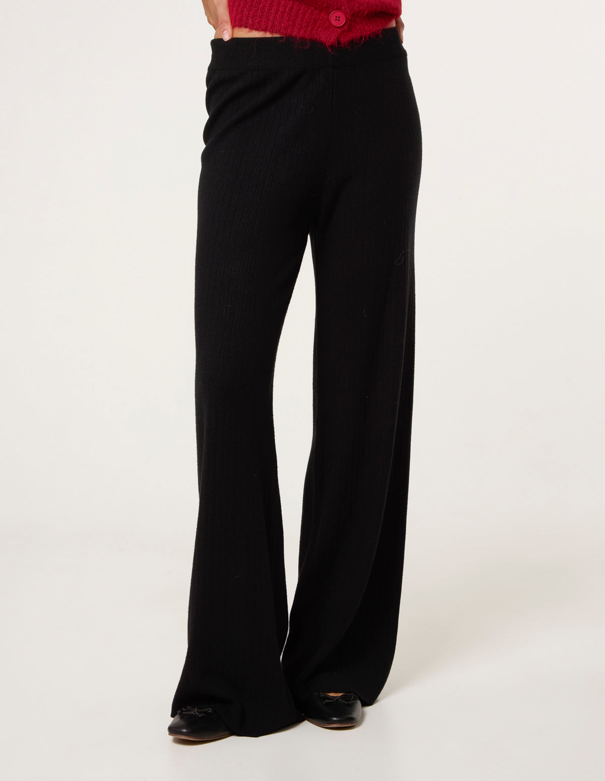Ribbed Wide Leg Trousers