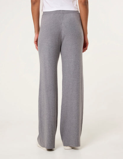 Ribbed Wide Leg Trousers