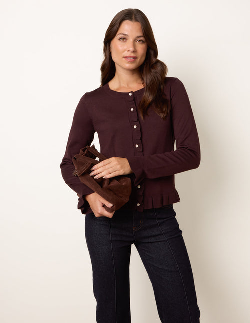 Ruffle Detail Cardigan