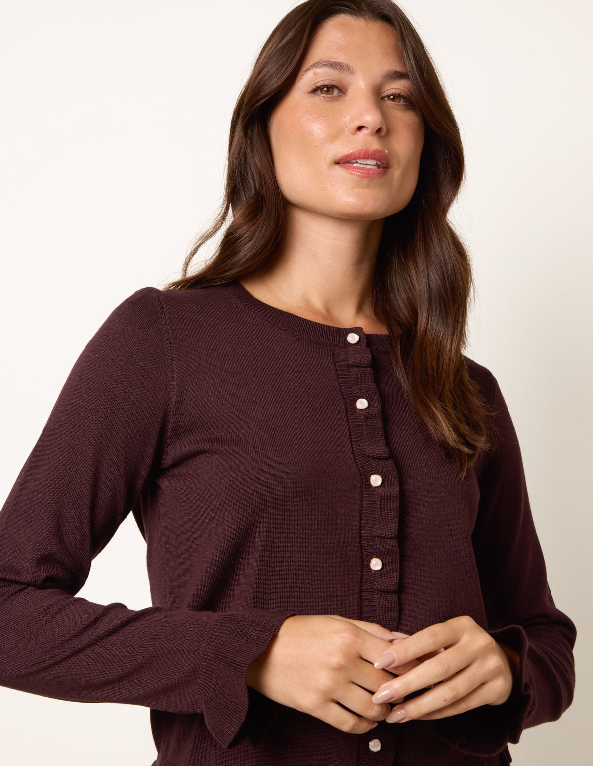 Ruffle Detail Cardigan